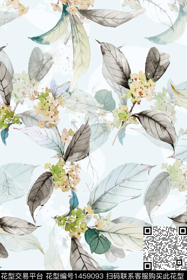清爽底花卉花卉大牌风数码印花华亿平台下载（图片编号: 1459093） - 瓦栏（Walan）