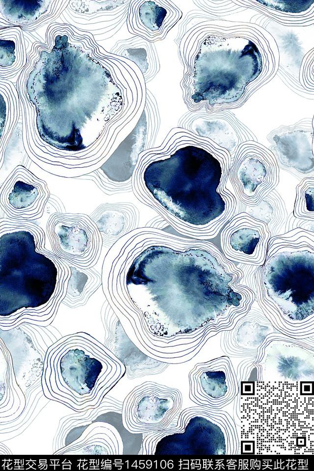 水彩肌理抽象花卉数码印花华亿平台下载（图片编号: 1459106） - 瓦栏（Walan）