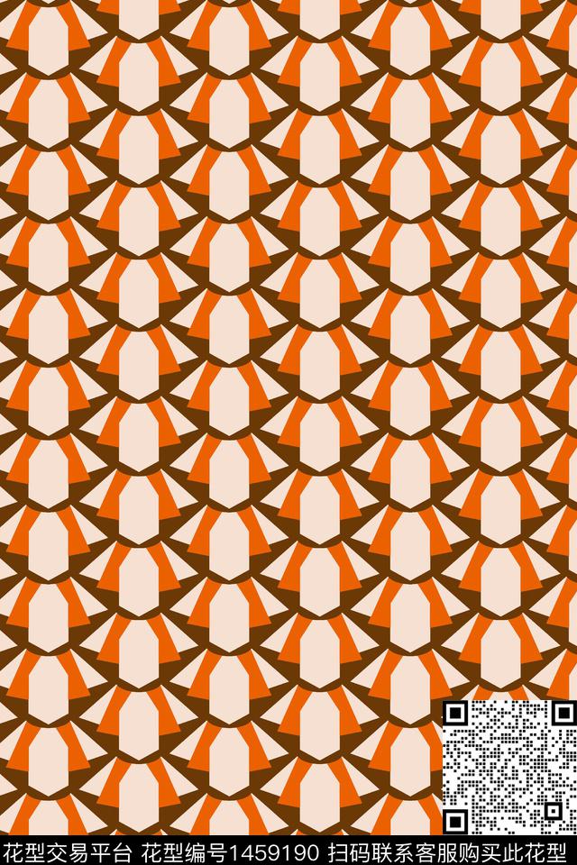 几何格子年轻女性数码印花华亿平台下载（图片编号: 1459190） - 瓦栏（Walan）