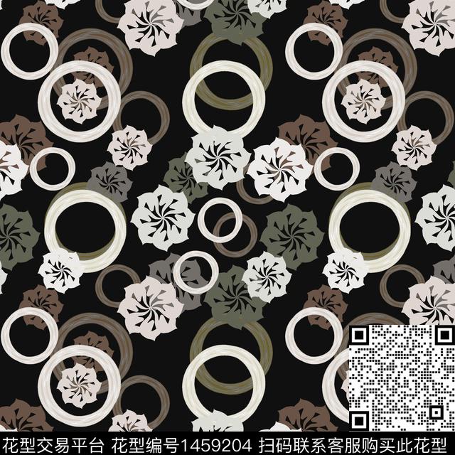 花卉小碎花圆圈与波点传统印花华亿平台下载（图片编号: 1459204） - 瓦栏（Walan）