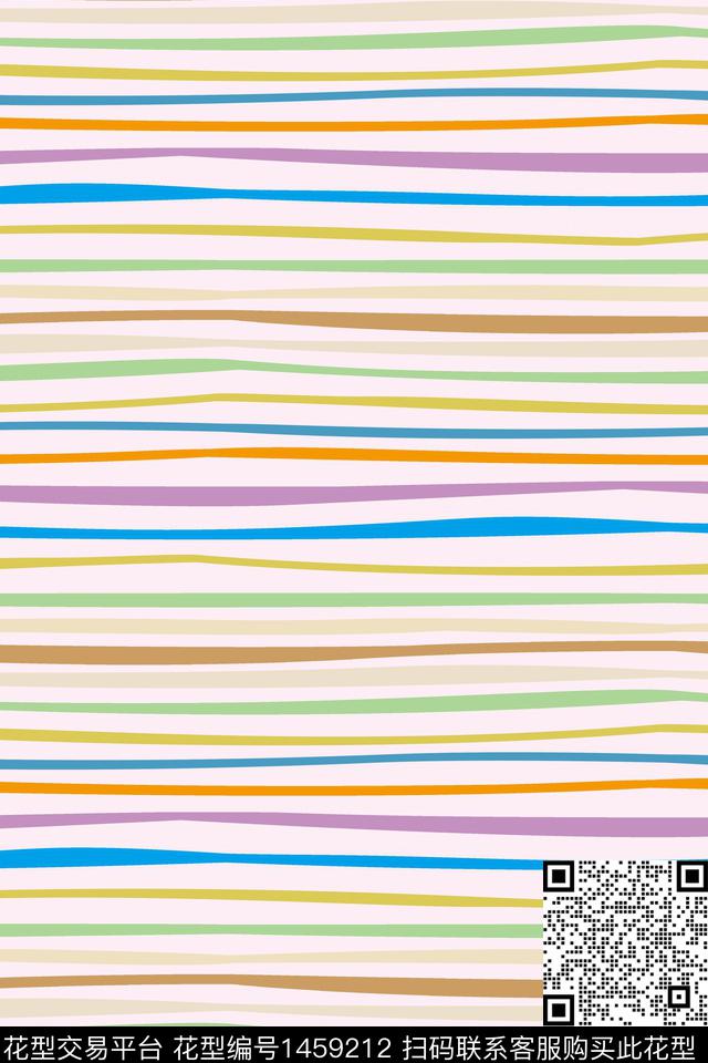 年轻女性趣味条纹数码印花华亿平台下载（图片编号: 1459212） - 瓦栏（Walan）