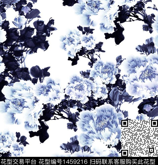 国画牡丹2022数码印花华亿平台下载（图片编号: 1459216） - 瓦栏（Walan）