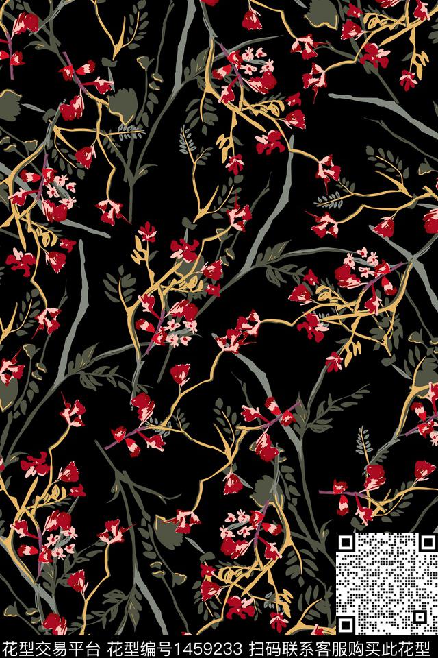 女装花卉大牌风数码印花华亿平台下载（图片编号: 1459233） - 瓦栏（Walan）