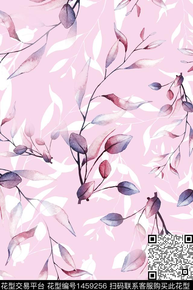 绿植树叶年轻女性大牌风数码印花华亿平台下载（图片编号: 1459256） - 瓦栏（Walan）