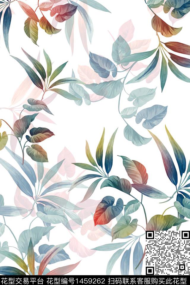 绿植树叶年轻女性大牌风数码印花华亿平台下载（图片编号: 1459262） - 瓦栏（Walan）