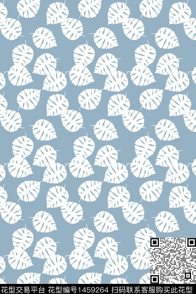 几何绿植树叶大牌风传统印花华亿平台下载（图片编号: 1459264） - 瓦栏（Walan）