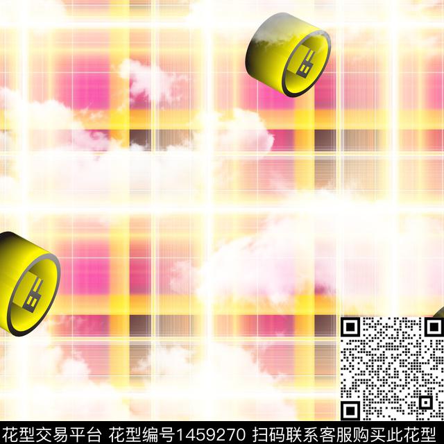 渐变炫彩格子数码印花华亿平台下载（图片编号: 1459270） - 瓦栏（Walan）