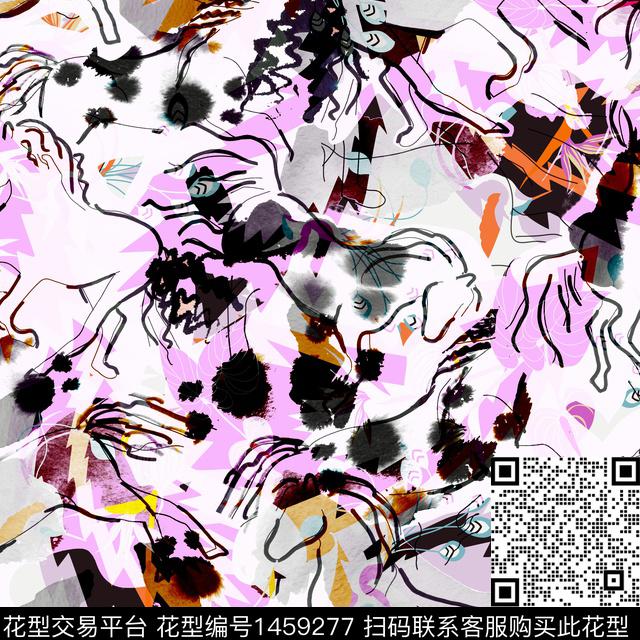 男装满版花格子字母数码印花华亿平台下载（图片编号: 1459277） - 瓦栏（Walan）