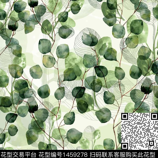 男装满版花格子字母数码印花华亿平台下载（图片编号: 1459278） - 瓦栏（Walan）