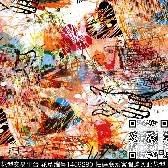 男装满版花格子字母数码印花华亿平台下载（图片编号: 1459280） - 瓦栏（Walan）