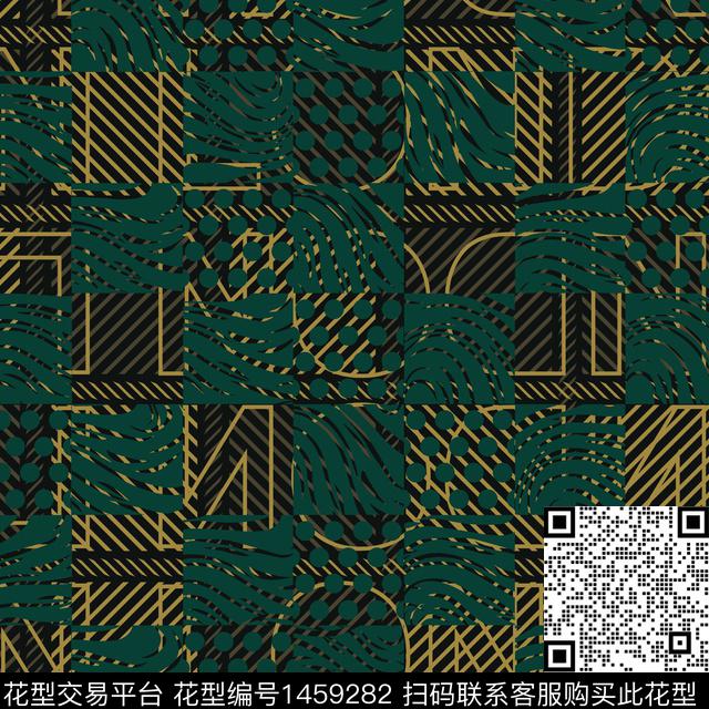 男装满版花几何格子传统印花华亿平台下载（图片编号: 1459282） - 瓦栏（Walan）