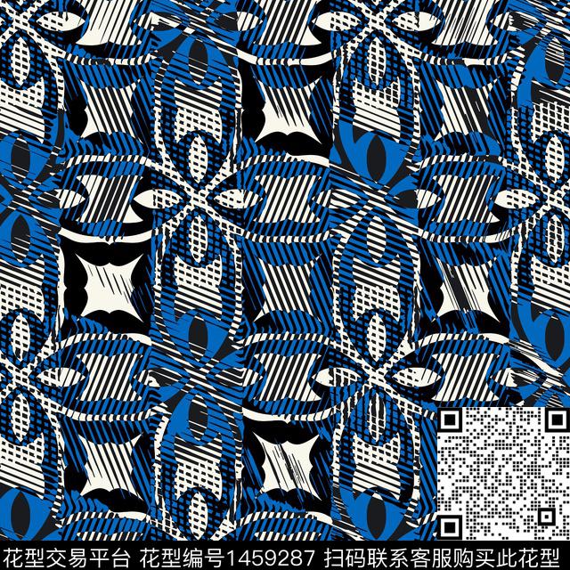 男装满版花几何格子传统印花华亿平台下载（图片编号: 1459287） - 瓦栏（Walan）