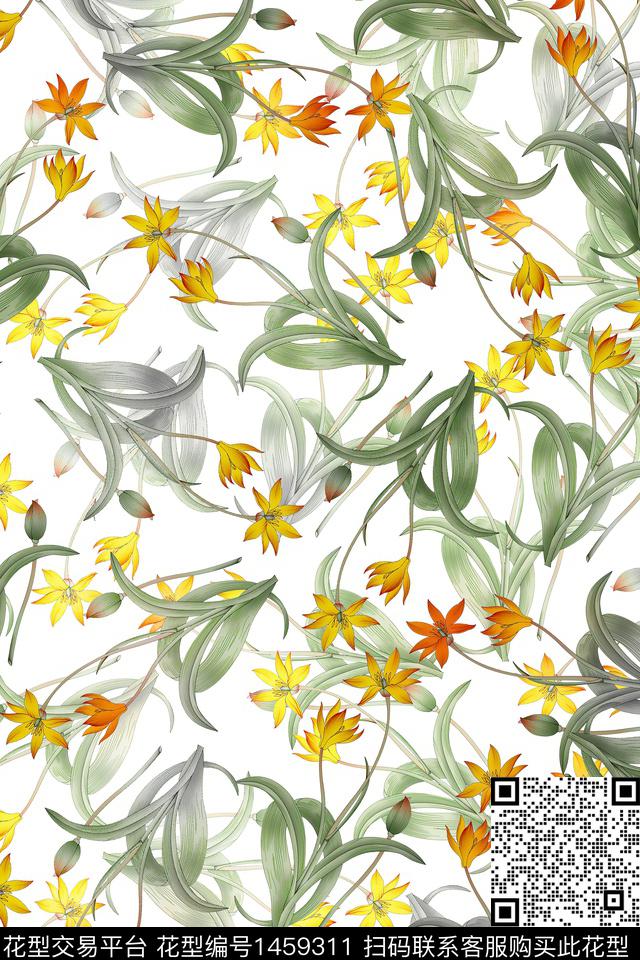 绿植树叶大牌风热带华亿平台数码印花华亿平台下载（图片编号: 1459311） - 瓦栏（Walan）