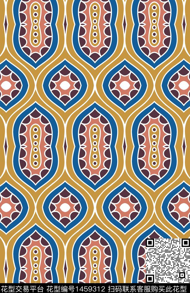 民族风满版散花中老年传统印花华亿平台下载（图片编号: 1459312） - 瓦栏（Walan）