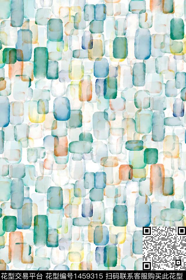 几何水彩肌理数码印花华亿平台下载（图片编号: 1459315） - 瓦栏（Walan）