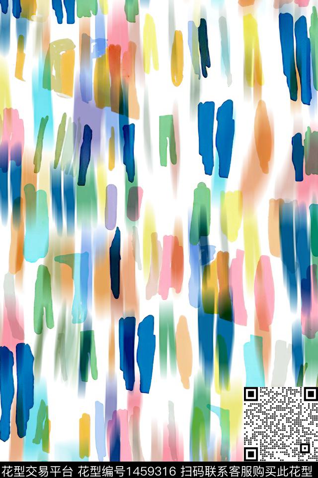 水彩肌理抽象花卉数码印花华亿平台下载（图片编号: 1459316） - 瓦栏（Walan）