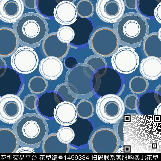 几何大牌风圆圈与波点传统印花华亿平台下载（图片编号: 1459334） - 瓦栏（Walan）