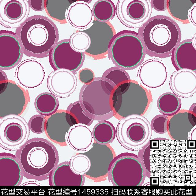 几何大牌风圆圈与波点传统印花华亿平台下载（图片编号: 1459335） - 瓦栏（Walan）