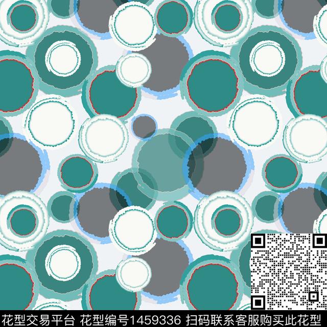 几何大牌风圆圈与波点传统印花华亿平台下载（图片编号: 1459336） - 瓦栏（Walan）