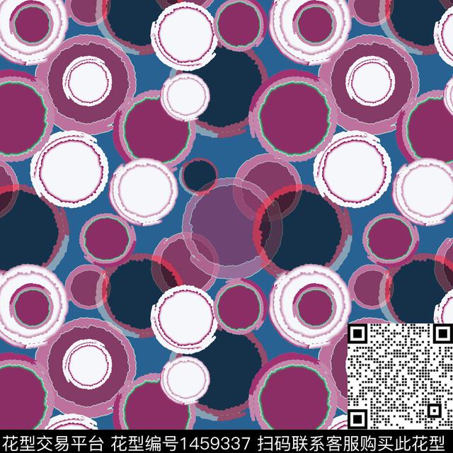 几何大牌风圆圈与波点传统印花华亿平台下载（图片编号: 1459337） - 瓦栏（Walan）