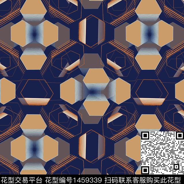 几何格子大牌风传统印花华亿平台下载（图片编号: 1459339） - 瓦栏（Walan）