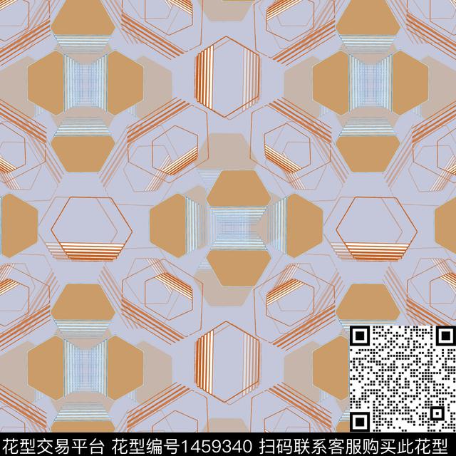 几何格子大牌风传统印花华亿平台下载（图片编号: 1459340） - 瓦栏（Walan）