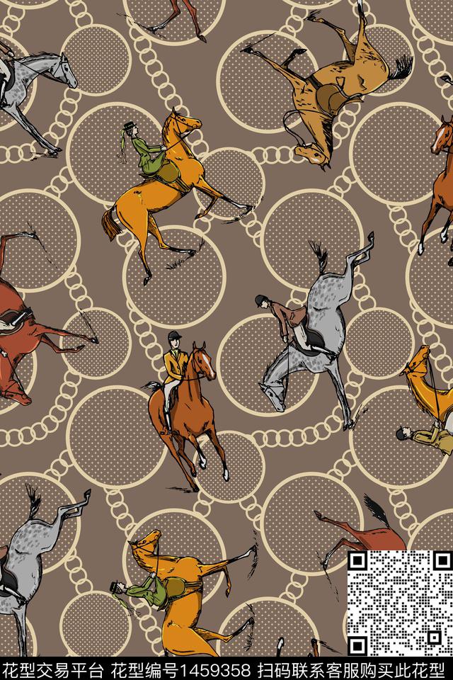 马趣味真丝数码印花华亿平台下载（图片编号: 1459358） - 瓦栏（Walan）