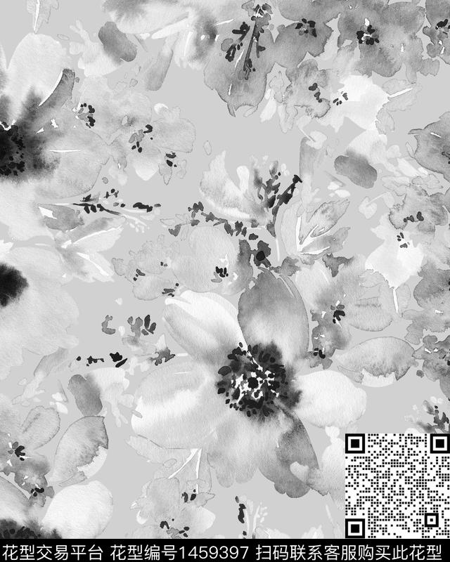 几何绿植树叶大牌风数码印花华亿平台下载（图片编号: 1459397） - 瓦栏（Walan）