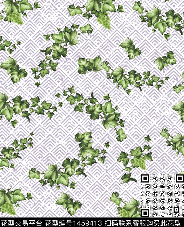 几何花卉小碎花数码印花华亿平台下载（图片编号: 1459413） - 瓦栏（Walan）