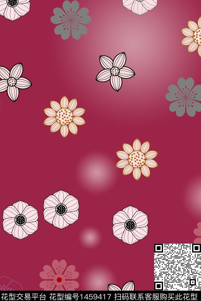 定位花花卉大牌风数码印花华亿平台下载（图片编号: 1459417） - 瓦栏（Walan）