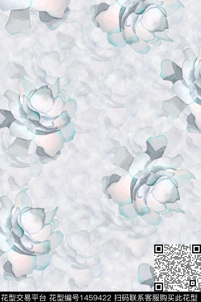 定位花扎染华亿平台花卉数码印花华亿平台下载（图片编号: 1459422） - 瓦栏（Walan）