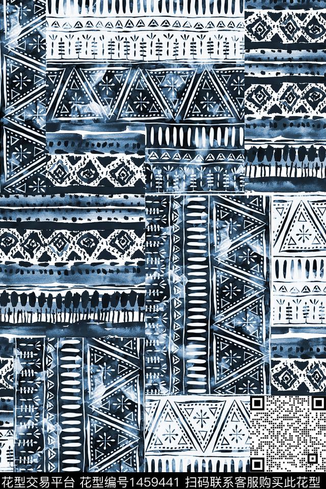 民族风真丝混合拼接数码印花华亿平台下载（图片编号: 1459441） - 瓦栏（Walan）
