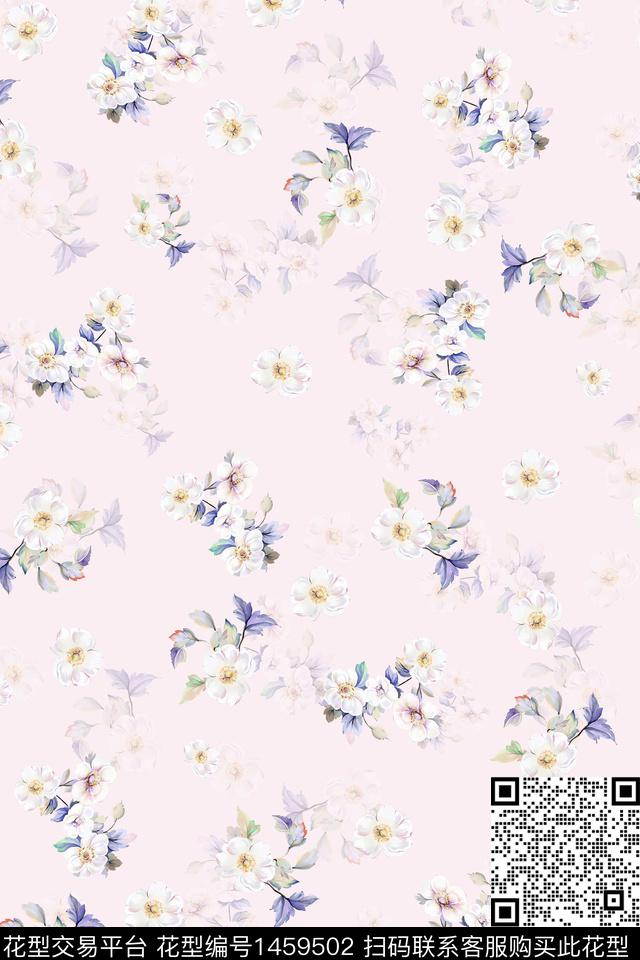 绿植树叶水彩大牌风数码印花华亿平台下载（图片编号: 1459502） - 瓦栏（Walan）