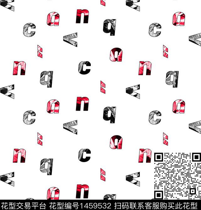 几何字母小碎花数码印花华亿平台下载（图片编号: 1459532） - 瓦栏（Walan）