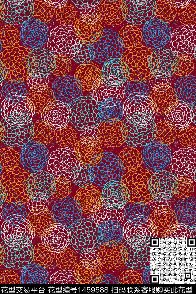 几何肌理大牌风数码印花华亿平台下载（图片编号: 1459588） - 瓦栏（Walan）