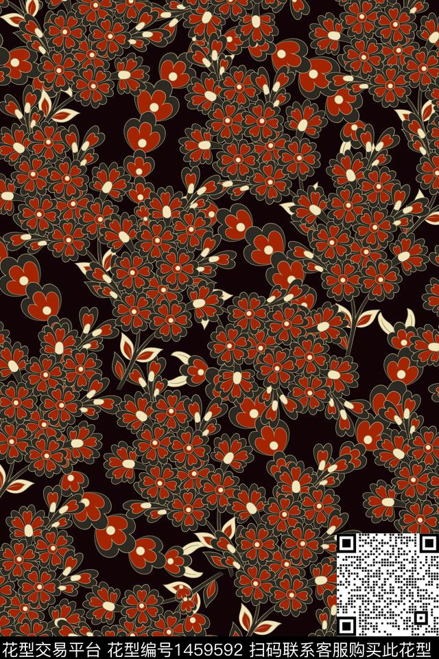 女装花卉大牌风数码印花华亿平台下载（图片编号: 1459592） - 瓦栏（Walan）