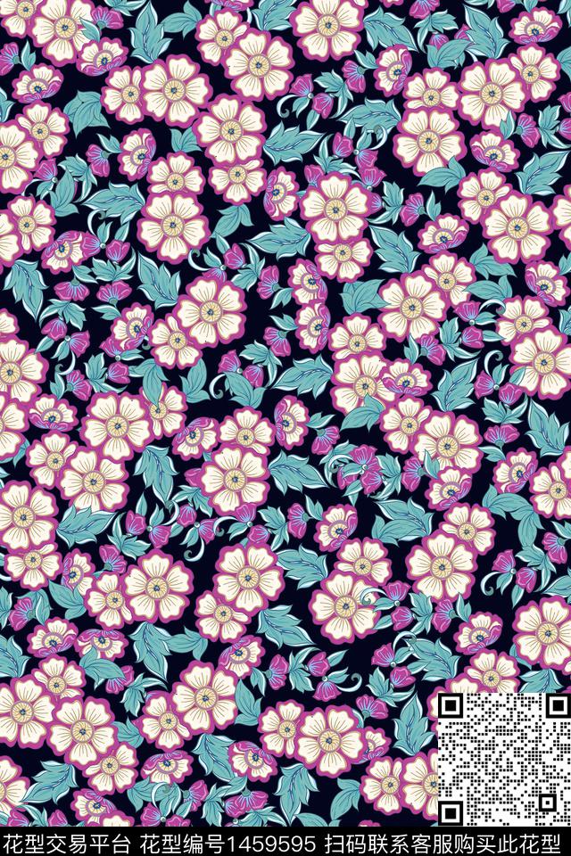 女装花卉大牌风数码印花华亿平台下载（图片编号: 1459595） - 瓦栏（Walan）