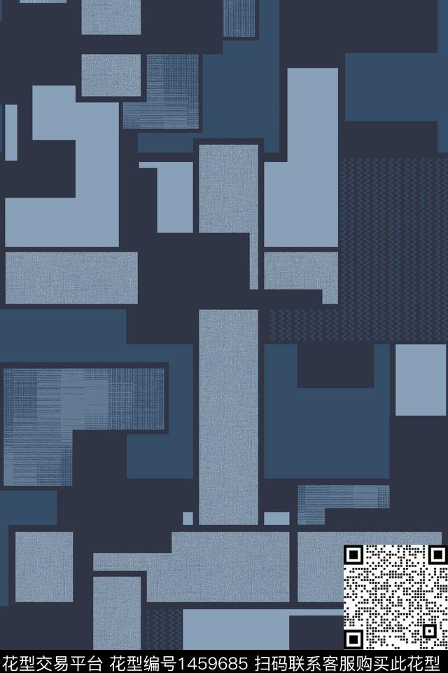 几何男装纹理数码印花华亿平台下载（图片编号: 1459685） - 瓦栏（Walan）