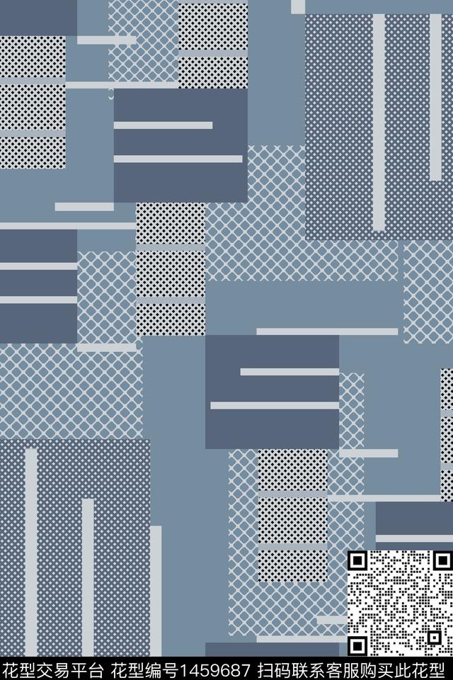 几何格子男装传统印花华亿平台下载（图片编号: 1459687） - 瓦栏（Walan）