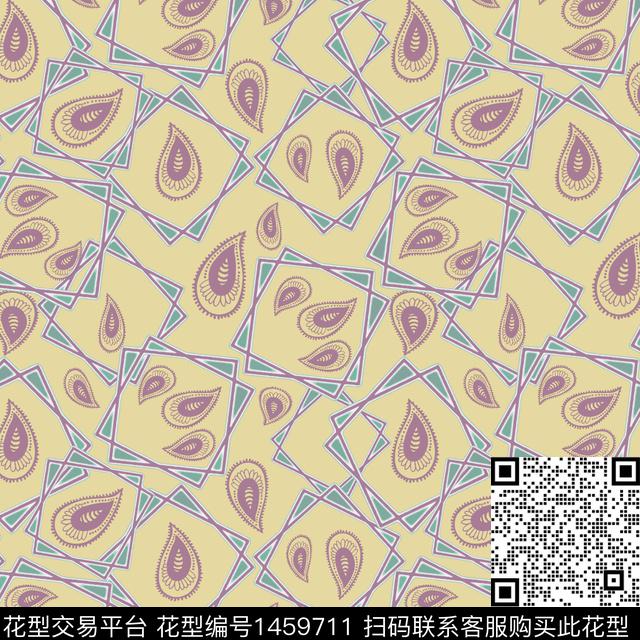 格子大牌风佩斯利图案传统印花华亿平台下载（图片编号: 1459711） - 瓦栏（Walan）