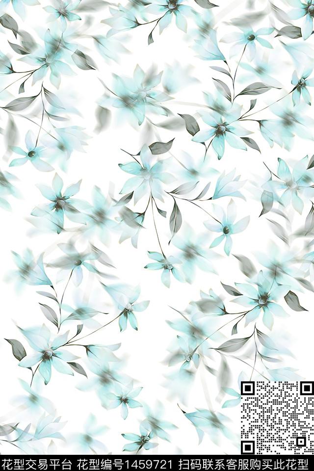 绿植树叶水彩年轻女性数码印花华亿平台下载（图片编号: 1459721） - 瓦栏（Walan）