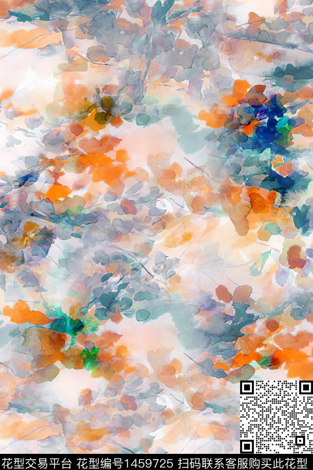 水彩肌理炫彩数码印花华亿平台下载（图片编号: 1459725） - 瓦栏（Walan）