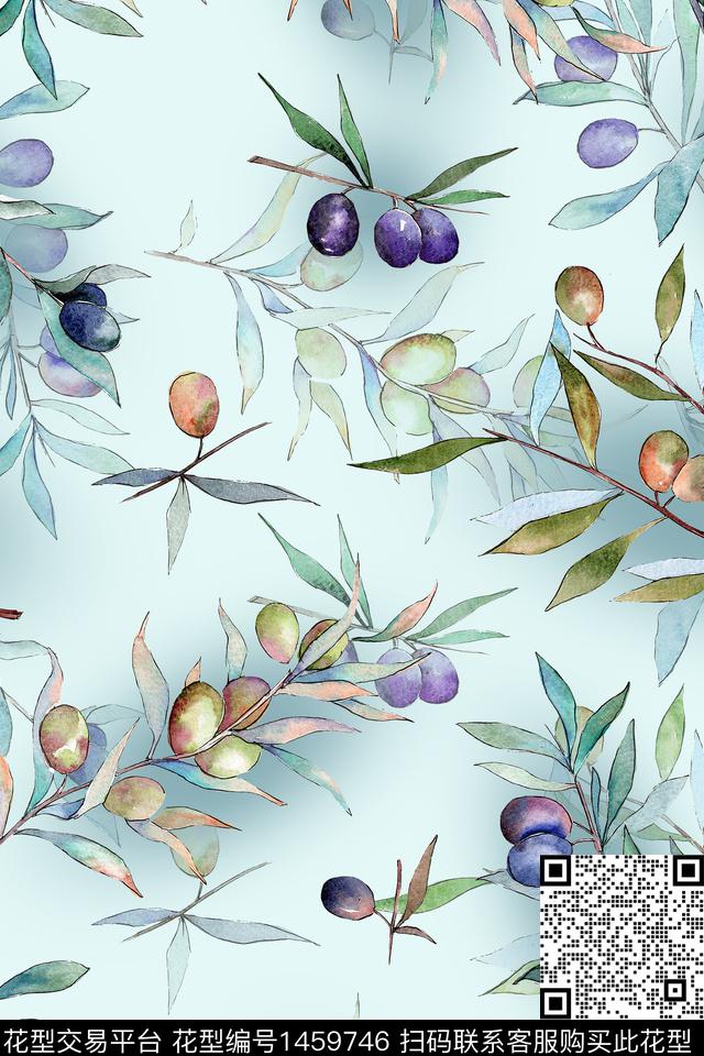 清爽底花卉花卉大牌风数码印花华亿平台下载（图片编号: 1459746） - 瓦栏（Walan）