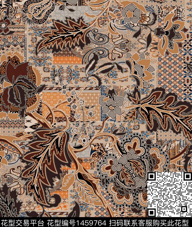 民族风香云纱中老年数码印花华亿平台下载（图片编号: 1459764） - 瓦栏（Walan）