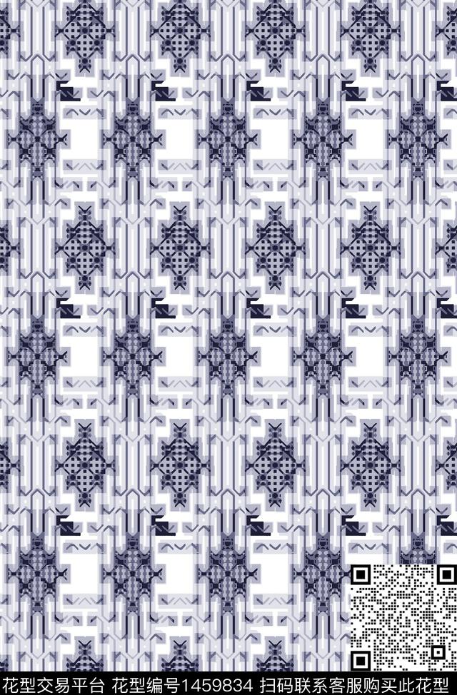男装满版花几何肌理传统印花华亿平台下载（图片编号: 1459834） - 瓦栏（Walan）