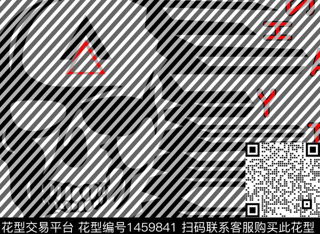 字母定位花线条传统印花华亿平台下载（图片编号: 1459841） - 瓦栏（Walan）