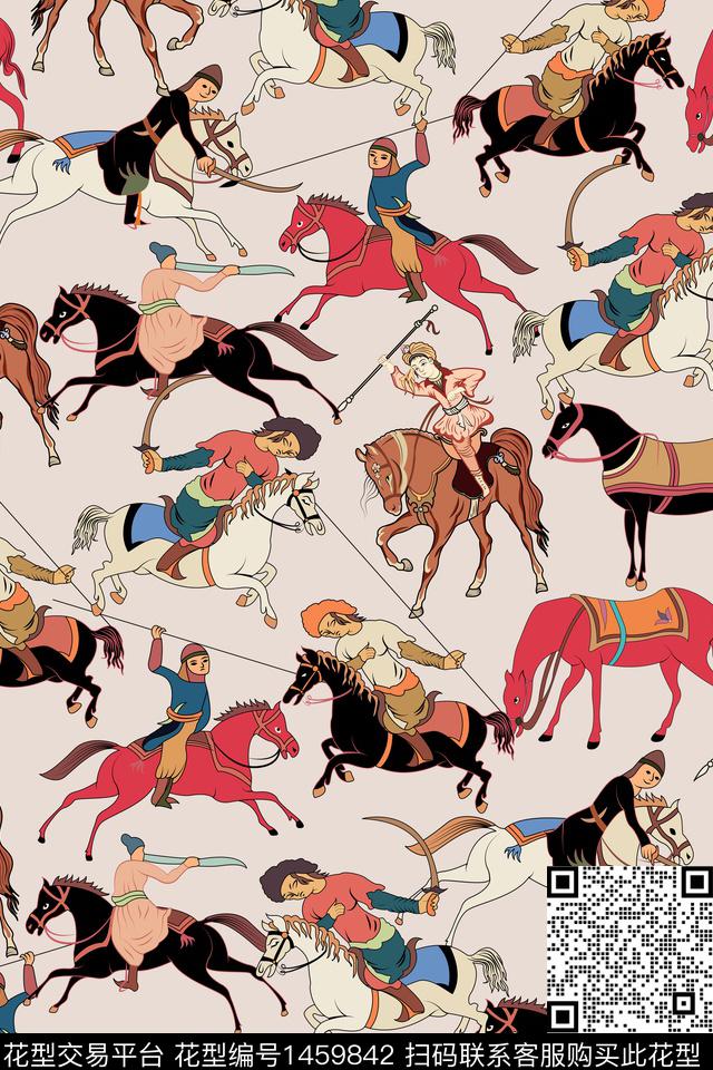 马动物趣味数码印花华亿平台下载（图片编号: 1459842） - 瓦栏（Walan）