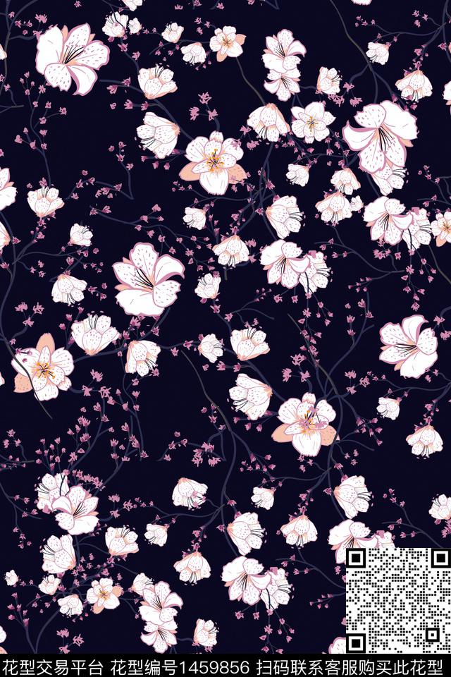 花卉春夏华亿平台小碎花传统印花华亿平台下载（图片编号: 1459856） - 瓦栏（Walan）