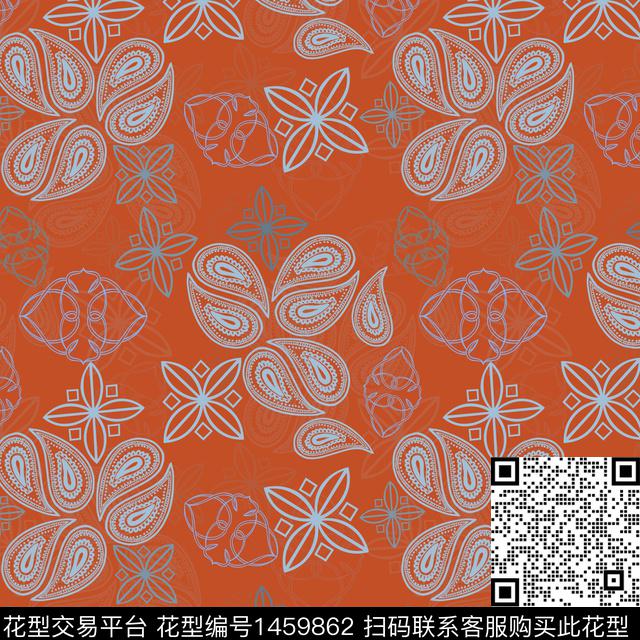 民族风小碎花佩斯利图案传统印花华亿平台下载（图片编号: 1459862） - 瓦栏（Walan）