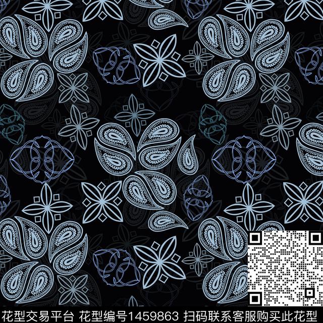 民族风小碎花佩斯利图案传统印花华亿平台下载（图片编号: 1459863） - 瓦栏（Walan）